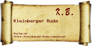 Kleinberger Buda névjegykártya